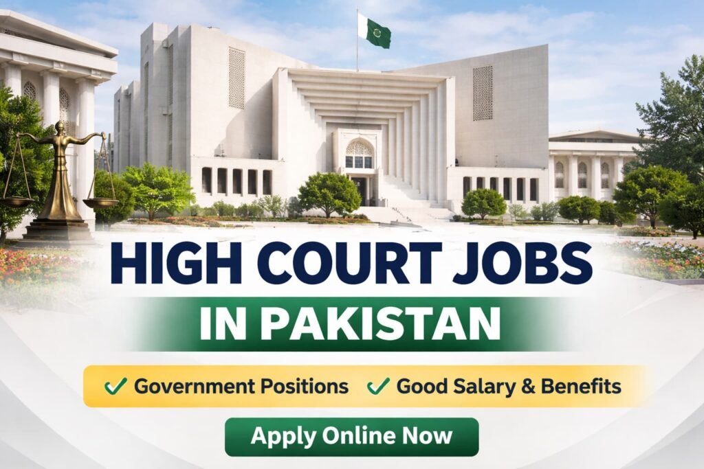 Apply for official high court jobs in Pakistan with verified recruitment, competitive salaries, and long-term government career benefits.